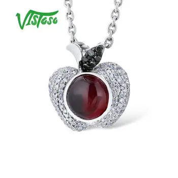 VISTOSO Gold Pendant For Women Authentic 14K 585 White Gold Red Apple Natural Garnet Shiny Diamond Necklace Pendant Fine Jewelry
VISTOSO Gold Pendant For Women Authentic 14K 585 White Gold Red Apple Natural Garnet Shiny Diamond Necklace Pendant Fine Jewelry