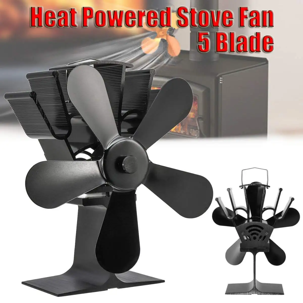 Black Heat Self-Powered 5 Blades Stove Fan Wood Log Quiet Burner Fireplace Eco Friendly Fan Home Efficient Heat Distribution
Black Heat Self-Powered 5 Blades Stove Fan Wood Log Quiet Burner Fireplace Eco Friendly Fan Home Efficient Heat Distribution