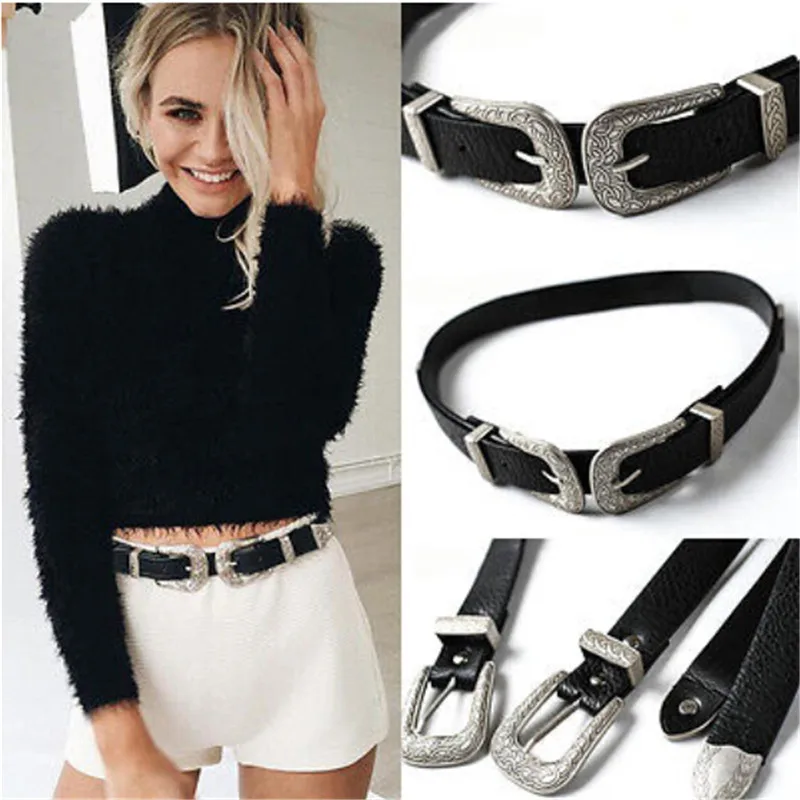 Women Lady Vintage PU Waist Belt 2019 Boho Metal Leather Double Buckle Waist Belt Waistband Unisex Comfortable Invisible Belts
Women Lady Vintage PU Waist Belt 2019 Boho Metal Leather Double Buckle Waist Belt Waistband Unisex Comfortable Invisible Belts