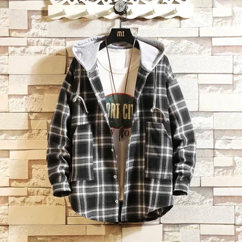Spring New Plaid Shirt Men Fashion Retro Casual Hooded Shirt Man Streetwear Trend Wild Hip Hop Loose Long-sleeved Shirt M-2XL
Spring New Plaid Shirt Men Fashion Retro Casual Hooded Shirt Man Streetwear Trend Wild Hip Hop Loose Long-sleeved Shirt M-2XL
