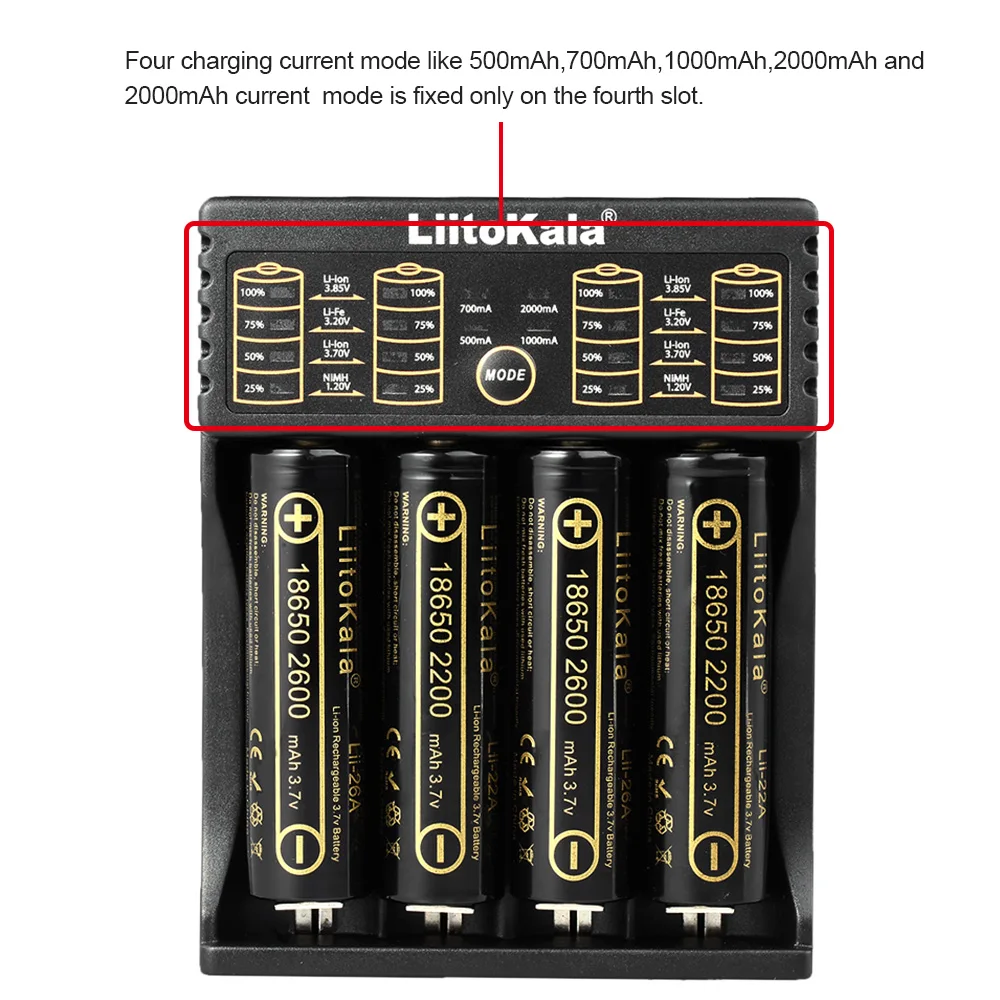 

LiitoKala Lii-402 Smart Battery Charger 1.2V 3.7V 3.2V 3.85V AA/AAA for 18650 18490 18350 17670 17500 16340 14500 10440 Battery