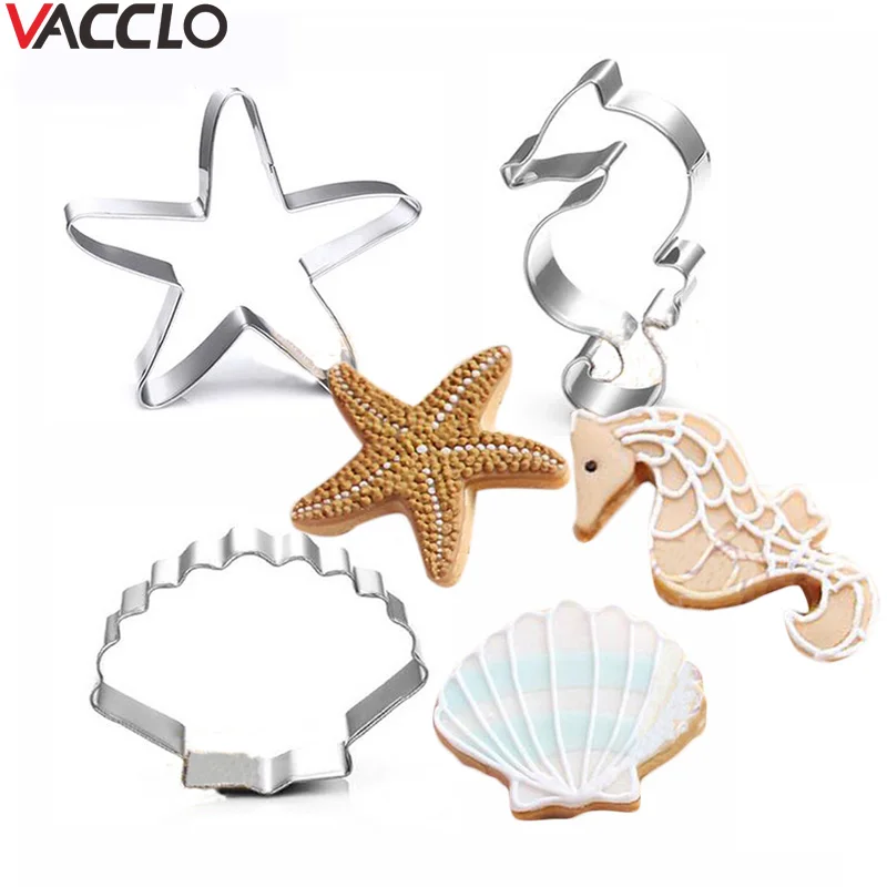 Vacclo 3pcs/set Stainless Steel Cookie Cutter Shell Starfish Hippocampus Cookie Stamps Bakeware Biscuit Mold Baking Tool
Vacclo 3pcs/set Stainless Steel Cookie Cutter Shell Starfish Hippocampus Cookie Stamps Bakeware Biscuit Mold Baking Tool