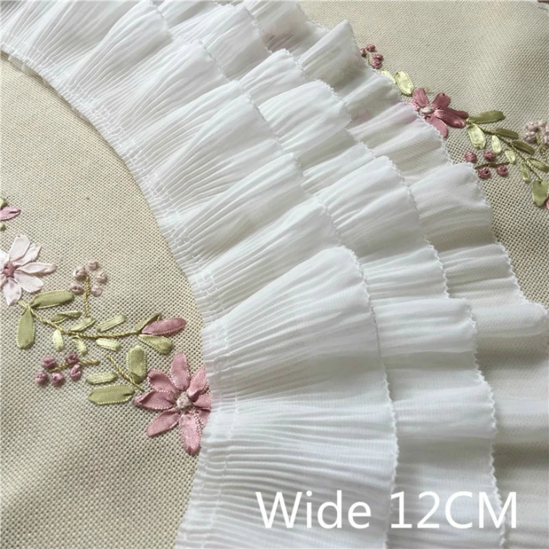 12CM Wide White Black Three-layer Pleated Chiffon Tulle Lace Applique Ruffle Trim Ribbon For DIY Crafts Cloth Dress Decoration
12CM Wide White Black Three-layer Pleated Chiffon Tulle Lace Applique Ruffle Trim Ribbon For DIY Crafts Cloth Dress Decoration
