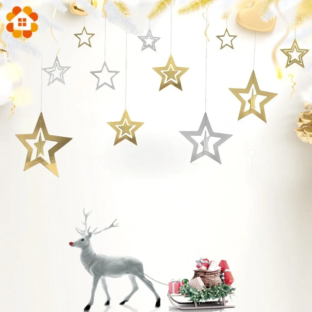 7PCS Gold&Silver Creative 3D Star Pendant Ornaments Paper Garlands DIY Stars Wedding Decoration Kids Baby Shower Party Favors
7PCS Gold&Silver Creative 3D Star Pendant Ornaments Paper Garlands DIY Stars Wedding Decoration Kids Baby Shower Party Favors