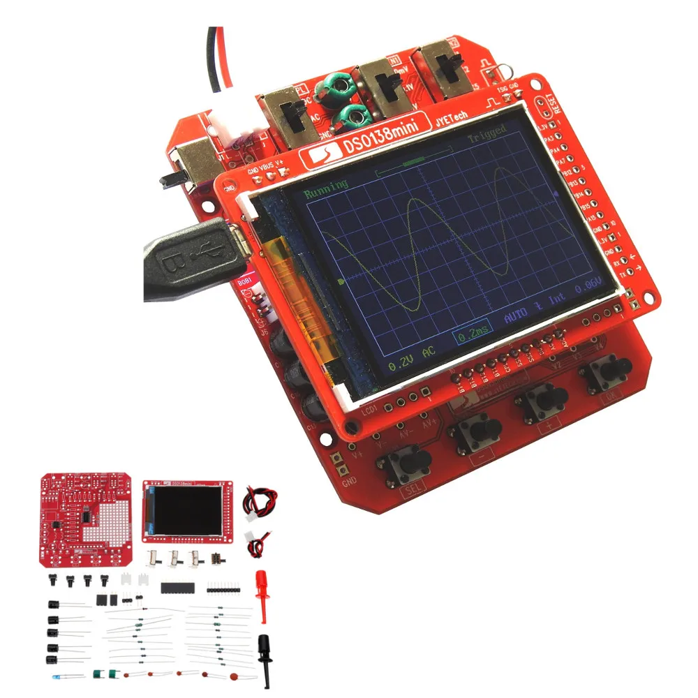 Tech 13805K DSO138mini DIY Digital Oscilloscope Kit SMD Pre-soldered 200KHz 3.5V-6V DC
Tech 13805K DSO138mini DIY Digital Oscilloscope Kit SMD Pre-soldered 200KHz 3.5V-6V DC