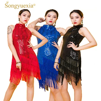 Latin dance skirt one-piece dress costume female tassel paillette Latin dance clothes adult dance performance wear
Latin dance skirt one-piece dress costume female tassel paillette Latin dance clothes adult dance performance wear