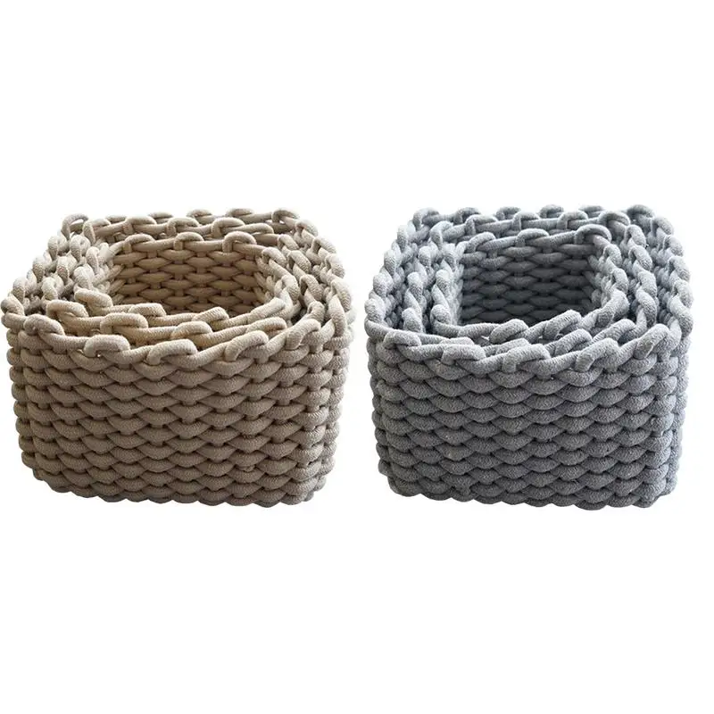 Storage Baskets Home Display Decoration Handmade Natural Cotton Rope Sufficiently Durable Blankets Clothes Finishing Organizer
Storage Baskets Home Display Decoration Handmade Natural Cotton Rope Sufficiently Durable Blankets Clothes Finishing Organizer