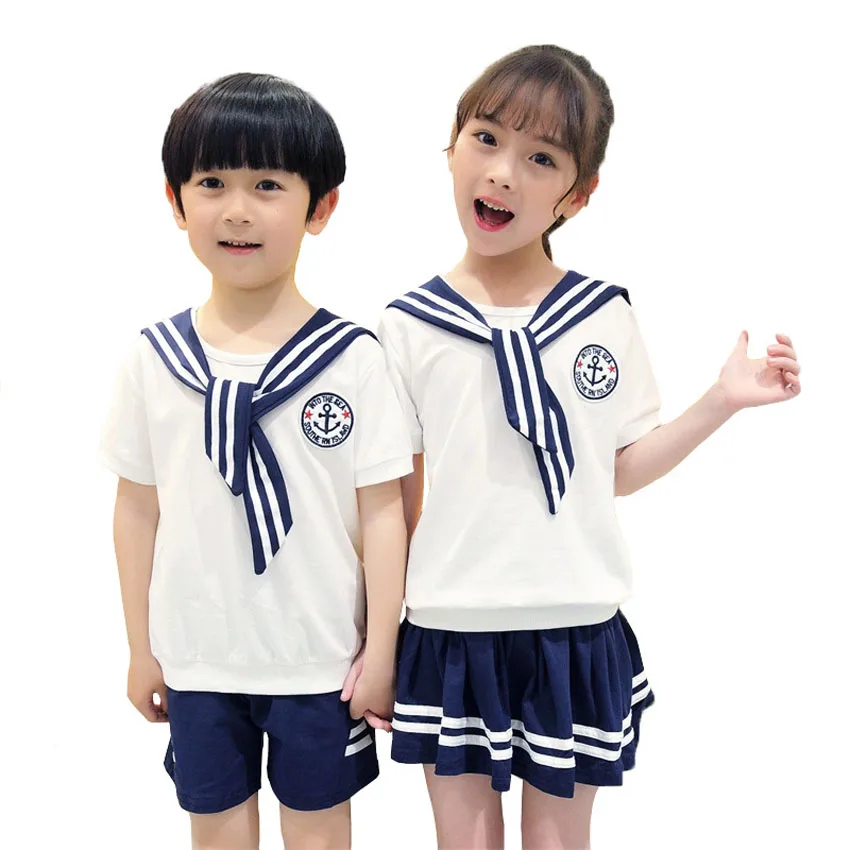 Summer Short Sleeve Kids Girls Primary School Uniform Student Skirt Sailor Navy Cosplay Costumes Cotton European Style 90-180cm
Summer Short Sleeve Kids Girls Primary School Uniform Student Skirt Sailor Navy Cosplay Costumes Cotton European Style 90-180cm