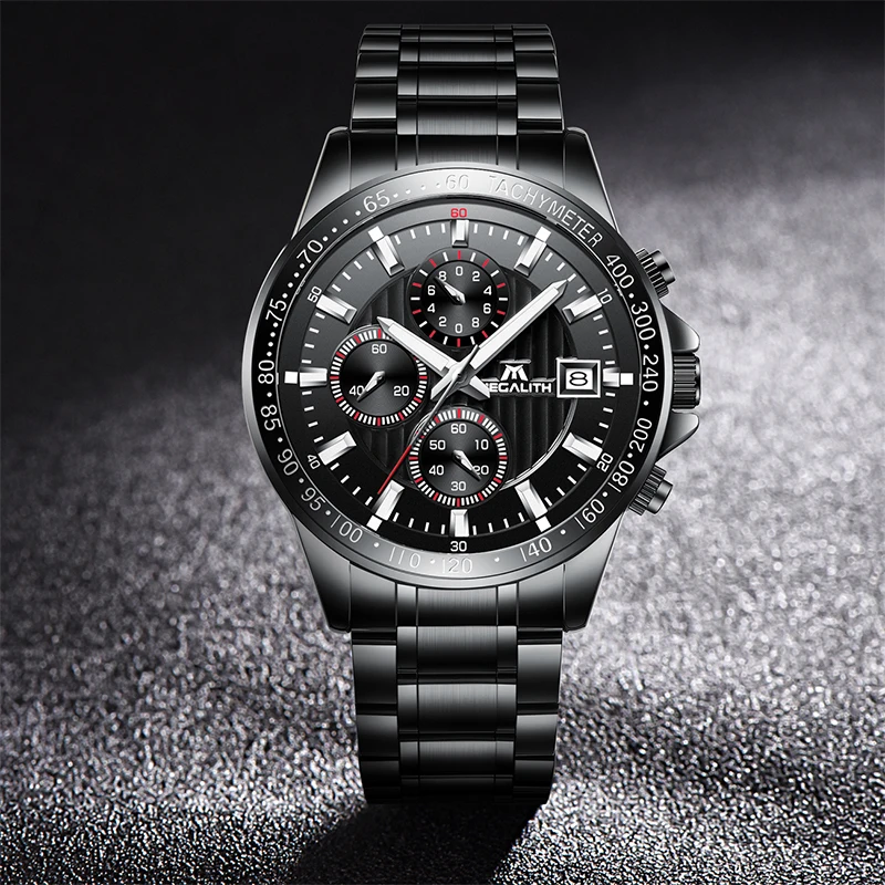 MEGALITH Fashion Business Quartz Watches Men Sports Analog Chronograph Steel Waterproof Watches Men For Clock Relogio Masculino
MEGALITH Fashion Business Quartz Watches Men Sports Analog Chronograph Steel Waterproof Watches Men For Clock Relogio Masculino