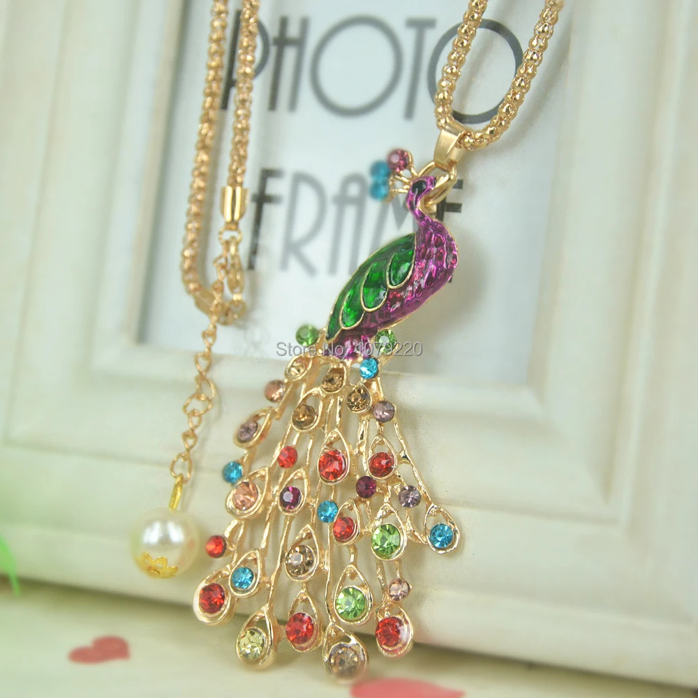 Peacock Sweater Bead Necklace Jewelry Crystal Women Long Necklace Pendants Rhinestone Chain Christmas Valentine's Gift
Peacock Sweater Bead Necklace Jewelry Crystal Women Long Necklace Pendants Rhinestone Chain Christmas Valentine's Gift