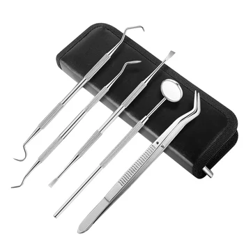 5pcs Teeth Tartar Scraper Mouth Mirror Stainless Steel Dental Tools Kit Dentists Pick Tool Teeth Scaler for Personal Oral Care
5pcs Teeth Tartar Scraper Mouth Mirror Stainless Steel Dental Tools Kit Dentists Pick Tool Teeth Scaler for Personal Oral Care