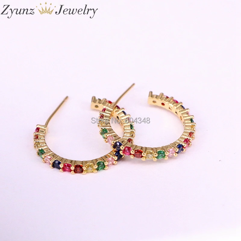 5Pairs ZYZ338-0829 New Stud micro pave cz circle Earrings With Rainbow CZ Rose gold Stud Earring girl women earring
5Pairs ZYZ338-0829 New Stud micro pave cz circle Earrings With Rainbow CZ Rose gold Stud Earring girl women earring