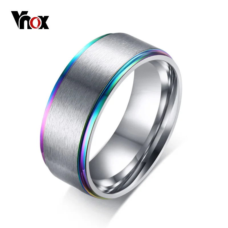 Vnox Multi Color 8mm Edge Stainless Steel Rings for Men Matte Surface Male Wedding Band Casual HOMBRE Alliance Jewelry
Vnox Multi Color 8mm Edge Stainless Steel Rings for Men Matte Surface Male Wedding Band Casual HOMBRE Alliance Jewelry