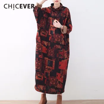 CHICEVER Winter Knitted Print Dress Female Turtleneck Long Sleeve Tunics Pullovers Dresses Of The big Size Top Loose Clothes
CHICEVER Winter Knitted Print Dress Female Turtleneck Long Sleeve Tunics Pullovers Dresses Of The big Size Top Loose Clothes