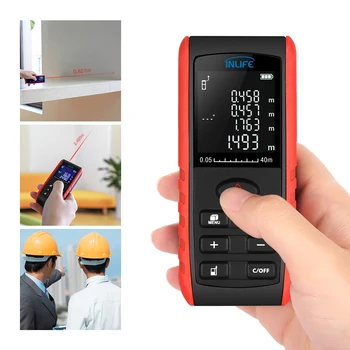 Inlife E40 40M Laser Distance Meter IP54 Digital Electronic Handheld Precision 1.5mm Rangefinder Tape Measure Area/Volume Tool
Inlife E40 40M Laser Distance Meter IP54 Digital Electronic Handheld Precision 1.5mm Rangefinder Tape Measure Area/Volume Tool