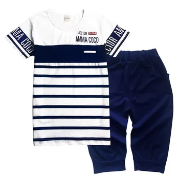 Boys Sets Summer Clothing Set Sports Suit Casual Striped Short Sleeve T-shirt Pants 2 Pcs Children Clothes Sets Blue / Navy
Boys Sets Summer Clothing Set Sports Suit Casual Striped Short Sleeve T-shirt Pants 2 Pcs Children Clothes Sets Blue / Navy