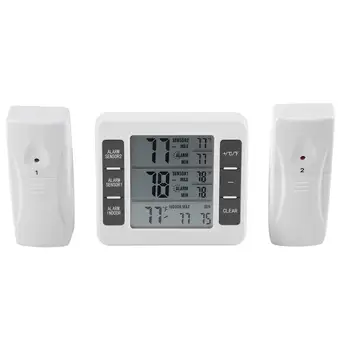 2 Sensor Wireless Digital Audible Alarm Refrigerator Thermometer with 2PCS Sensor Min/ ium Display for Fridge Remote Control
2 Sensor Wireless Digital Audible Alarm Refrigerator Thermometer with 2PCS Sensor Min/ ium Display for Fridge Remote Control
