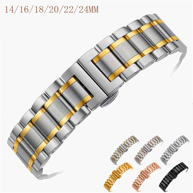 high quality Men&Women watch band 14 16mm 18mm 20mm 22mm 24mm Stainless Steel Watch Strap Bracelet Wristband Butterfly Watchband
high quality Men&Women watch band 14 16mm 18mm 20mm 22mm 24mm Stainless Steel Watch Strap Bracelet Wristband Butterfly Watchband