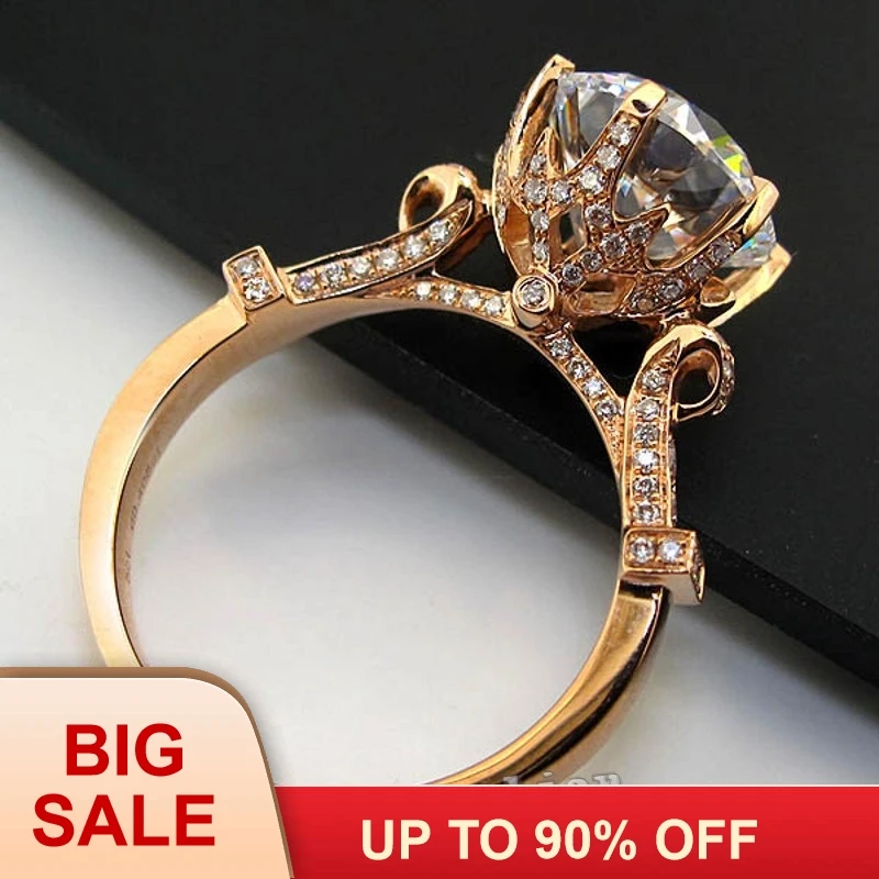 Fashion Jewelry Women Crown Set 3ct Cz birthstones Rose Gold Silver color Engagement Wedding Band Ring for | Украшения и