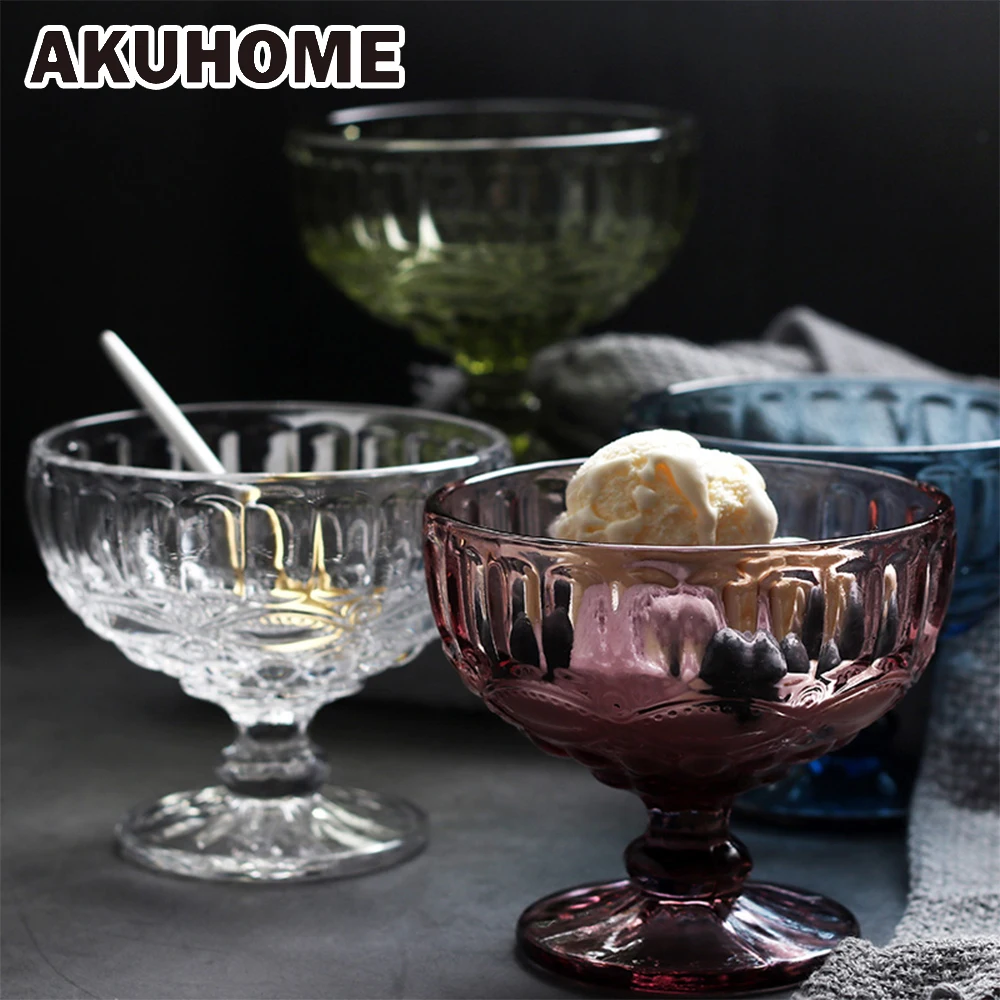 Фото Transparent Thicken High Glass Ice Cream Bowl Simple And Creative European Salad AKUHOME | Дом и сад
