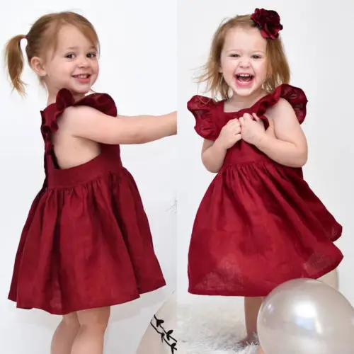 Kid Baby Girls Princess Party Pageant Formal Dress Sundress Clothes Wine Red Apron Dress for 6M to 4Y
Kid Baby Girls Princess Party Pageant Formal Dress Sundress Clothes Wine Red Apron Dress for 6M to 4Y