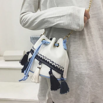 New Korean Version Of The National Wind Canvas Solid Bucket Bag drawstring Fashion Tassel Messenger Bag for Women Female Ladies
New Korean Version Of The National Wind Canvas Solid Bucket Bag drawstring Fashion Tassel Messenger Bag for Women Female Ladies