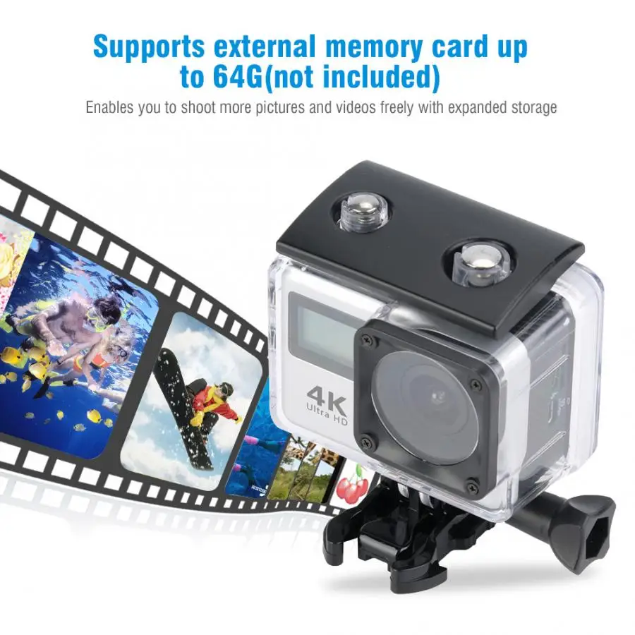 H3 Outdoor 30m Waterproof 4K video and 16MP photos 30fps Dual Screen WIFI Wide Angle Camera HD camera Kit
H3 Outdoor 30m Waterproof 4K video and 16MP photos 30fps Dual Screen WIFI Wide Angle Camera HD camera Kit