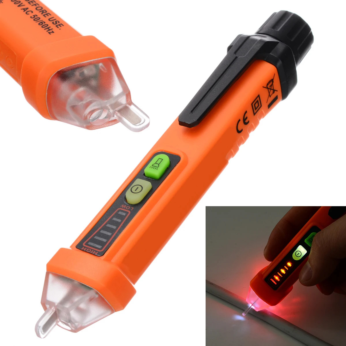 Mayitr 1pc 12V-1000V Non-Contact LED Voltage Detector Sensor Tester Pen Volt Indicator Electrical Tools Pen
Mayitr 1pc 12V-1000V Non-Contact LED Voltage Detector Sensor Tester Pen Volt Indicator Electrical Tools Pen
