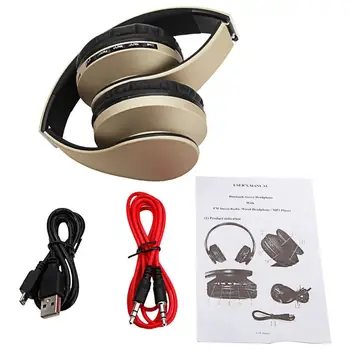 HY-811 Foldable Portable FM Stereo MP3 Player Wired Bluetooth Headset Champagne Built With Microphone For Clear Voice
HY-811 Foldable Portable FM Stereo MP3 Player Wired Bluetooth Headset Champagne Built With Microphone For Clear Voice