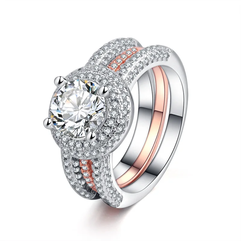 2-piece Hearts and Arrows Ring Combination Wedding Ring for Women Two-tone Micro-inlaid Zircon Ring Jewelry Engagement Ring
2-piece Hearts and Arrows Ring Combination Wedding Ring for Women Two-tone Micro-inlaid Zircon Ring Jewelry Engagement Ring