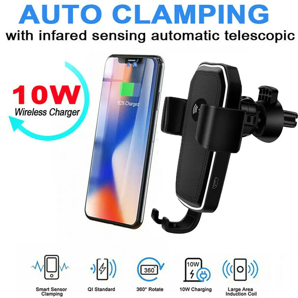 Qi Wireless Automatic Clamping Fast Charging Quick Car Charger Mount Holder Stand For iPhone XS Max Samsung S9 Phones
Qi Wireless Automatic Clamping Fast Charging Quick Car Charger Mount Holder Stand For iPhone XS Max Samsung S9 Phones