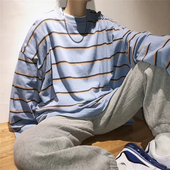2019 Spring Trends College Men's Long Sleeve Contrast Color Strips Two-color Casual Loose Small Fresh Round Neck Shirt
2019 Spring Trends College Men's Long Sleeve Contrast Color Strips Two-color Casual Loose Small Fresh Round Neck Shirt
