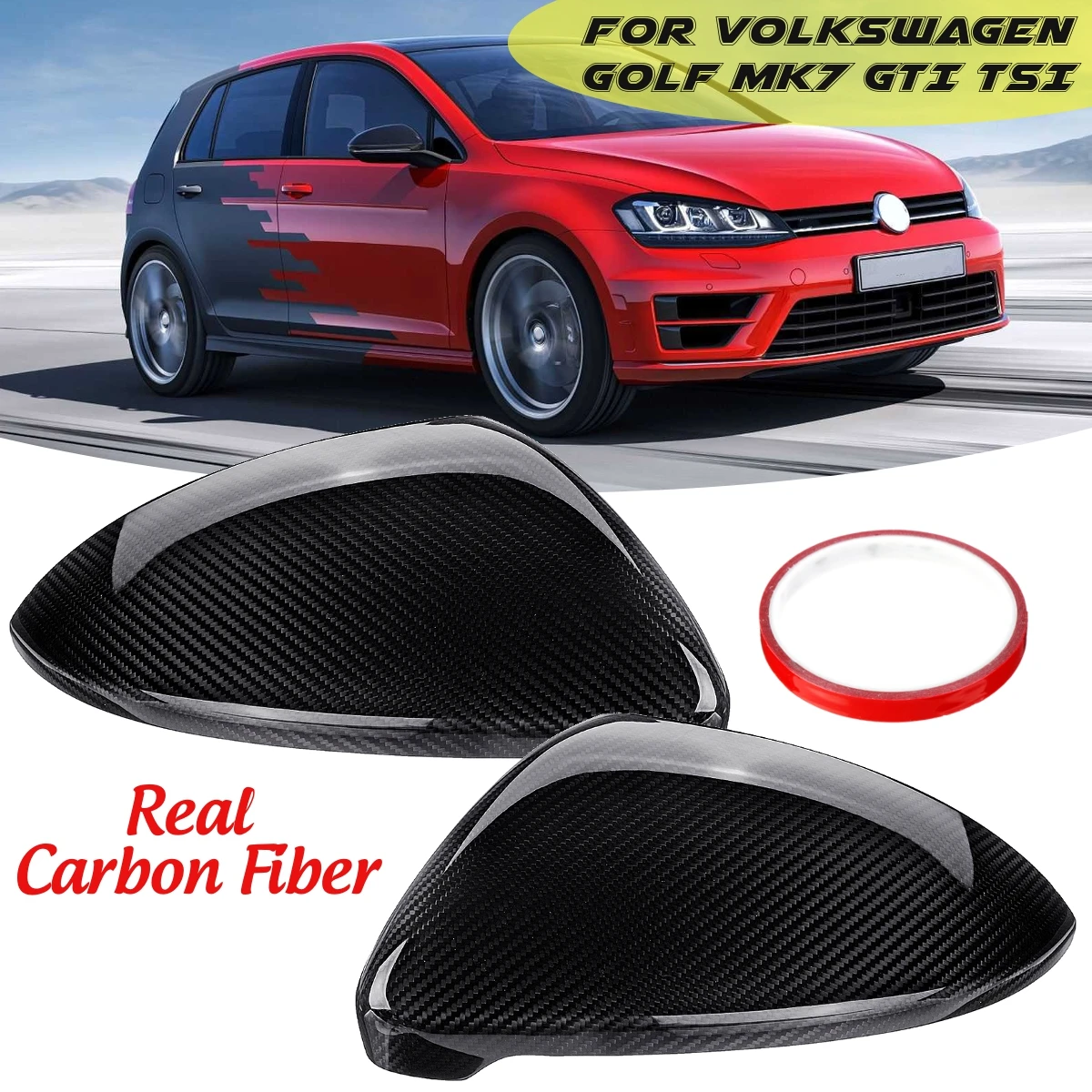 Pair Real Carbon Fiber Car Side Rearview Mirror Cover Caps Black for VW for Volkswagen Golf MK7 GTI TSI 2014 15-2017 Car Styling
Pair Real Carbon Fiber Car Side Rearview Mirror Cover Caps Black for VW for Volkswagen Golf MK7 GTI TSI 2014 15-2017 Car Styling