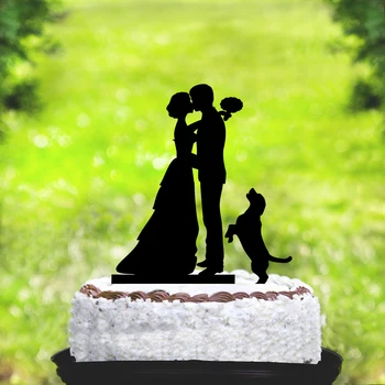Silhouette couple kiss cake topper, wedding cake topper with dog,acrylic bride and groom wedding cake topper 
Silhouette couple kiss cake topper, wedding cake topper with dog,acrylic bride and groom wedding cake topper