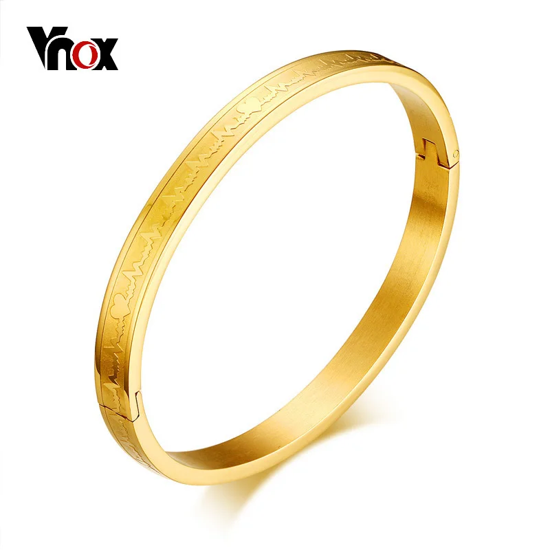 Vnox Electrocardiogram Pattern Heart Beat 6mm Cuff Bracelet for Women Bangle Stainless Steel Elegant Female Jewelry Party
Vnox Electrocardiogram Pattern Heart Beat 6mm Cuff Bracelet for Women Bangle Stainless Steel Elegant Female Jewelry Party