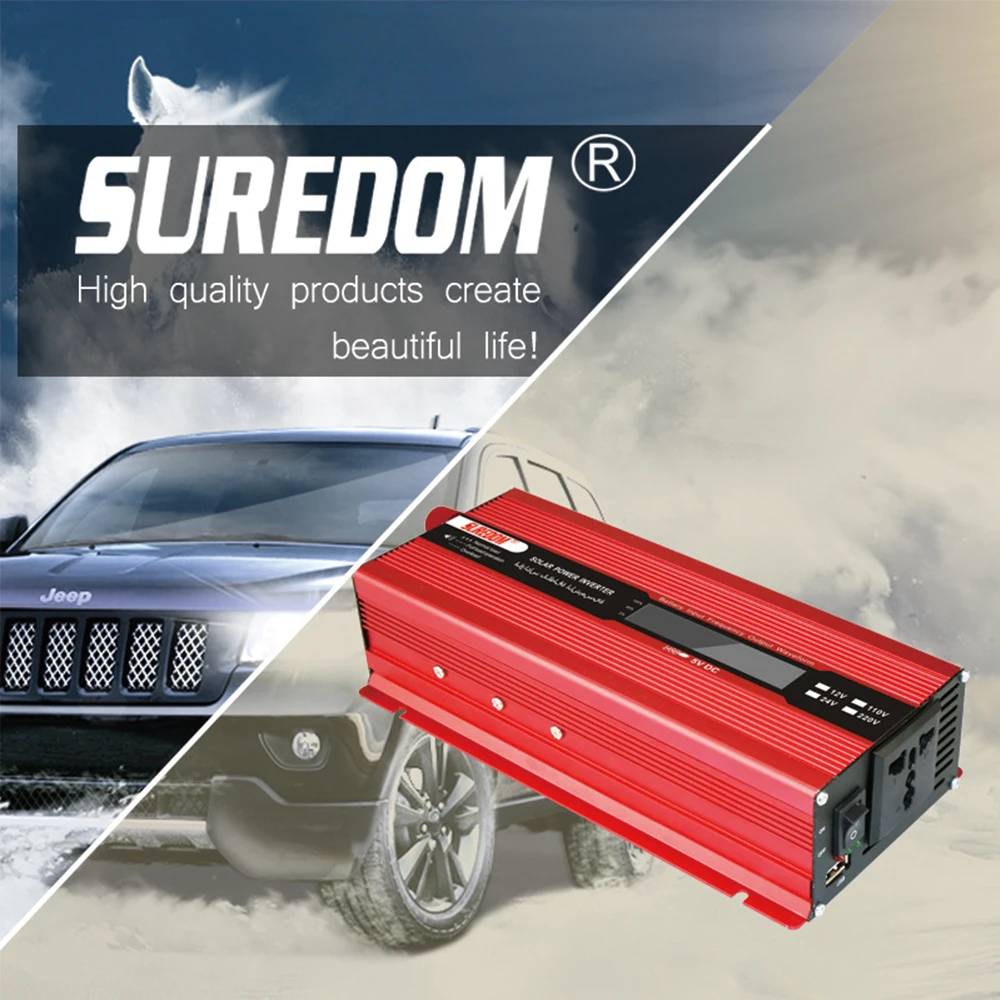 Dc 12v to Ac 220V 2000W Inverter Solar Photovoltaic Modified Sine Wave Power Inverter Converter LCD Display of Vehicle Charger
Dc 12v to Ac 220V 2000W Inverter Solar Photovoltaic Modified Sine Wave Power Inverter Converter LCD Display of Vehicle Charger