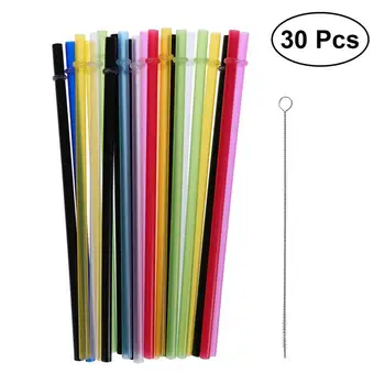 30pcs Reusable Plastic Straws Drinking Straws with Cleaning Brush (Straws Random Color)
30pcs Reusable Plastic Straws Drinking Straws with Cleaning Brush (Straws Random Color)