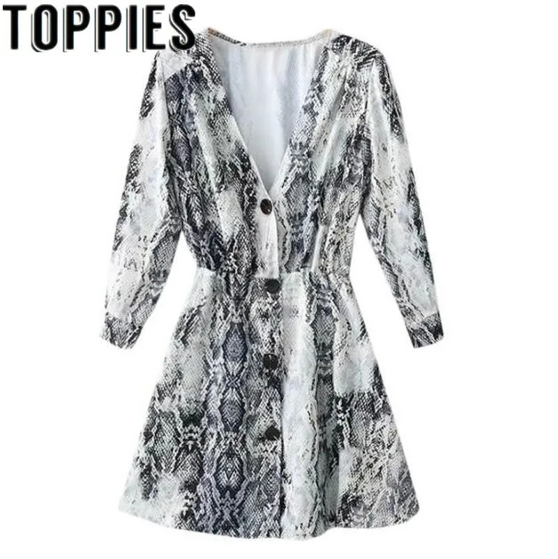 2019 Autumn Snake Printing Dress V-neck A-Line Causal Snakeskin Dress Vestidos Female
2019 Autumn Snake Printing Dress V-neck A-Line Causal Snakeskin Dress Vestidos Female