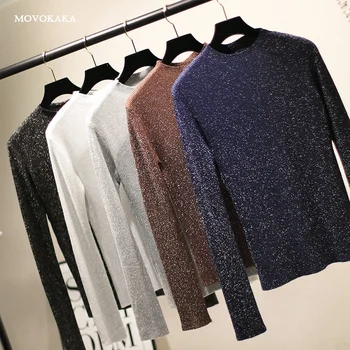 Fashion Sweaters Shiny Lurex Knit Sweater Women Winter Office Pullover Female Korean Long Sleeve Warm Ladies Turtleneck Sweaters
Fashion Sweaters Shiny Lurex Knit Sweater Women Winter Office Pullover Female Korean Long Sleeve Warm Ladies Turtleneck Sweaters