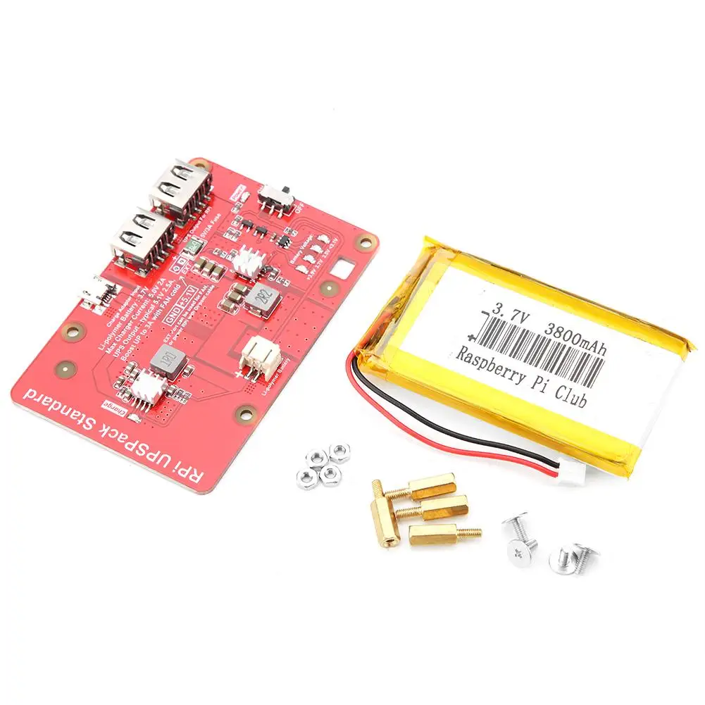 UPS Lithium Battery Expansion Board with 3800mAh Lithium Battery for Raspberry Pi Durable
UPS Lithium Battery Expansion Board with 3800mAh Lithium Battery for Raspberry Pi Durable