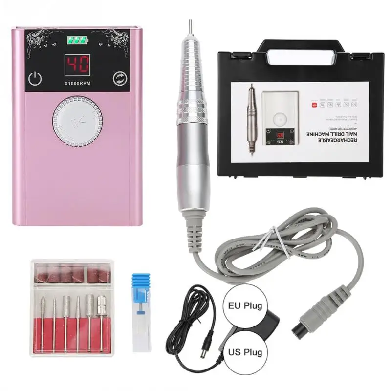Portable Rechargeable Electric Nail Drill Machine 40000 RPM Manicure Pedicure Machine Nail Drill Bits Nail Polisher Tool
Portable Rechargeable Electric Nail Drill Machine 40000 RPM Manicure Pedicure Machine Nail Drill Bits Nail Polisher Tool