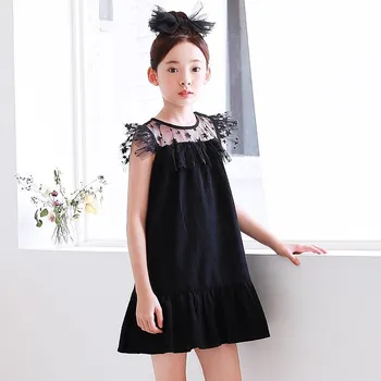 Teenage Girls Black Lace Patchwork Summer Dresses For Kids Clothing Children Sleeveless Floral Sundress Girls Princess Clothes 
Teenage Girls Black Lace Patchwork Summer Dresses For Kids Clothing Children Sleeveless Floral Sundress Girls Princess Clothes