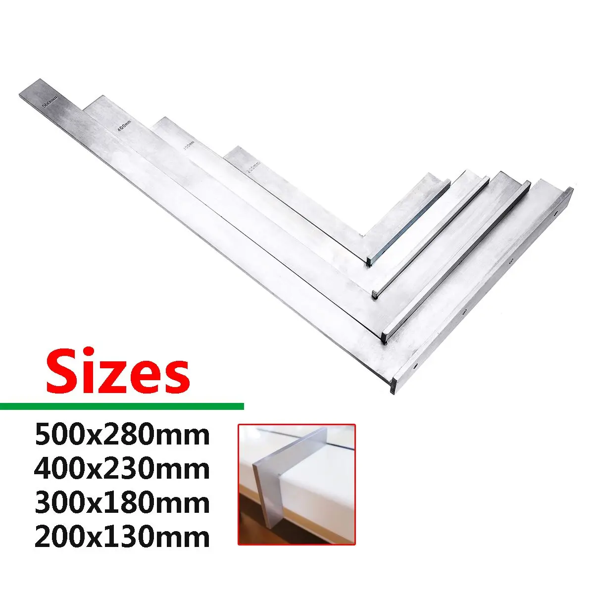 Carbon Steel 90 Degree Angle Corner Square Ruler Wide Base Gauge Measuring Tools 4 Size Silver High-Precision Protractor
Carbon Steel 90 Degree Angle Corner Square Ruler Wide Base Gauge Measuring Tools 4 Size Silver High-Precision Protractor