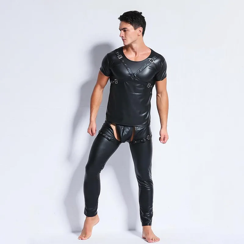 AIIOU Erotic Mens PU Faux Leather T Shirts Sexy Fitness Black Undershirts Sexy Gay Wear Hip Hop Men Casual Gay Funny Dance Wear
AIIOU Erotic Mens PU Faux Leather T Shirts Sexy Fitness Black Undershirts Sexy Gay Wear Hip Hop Men Casual Gay Funny Dance Wear