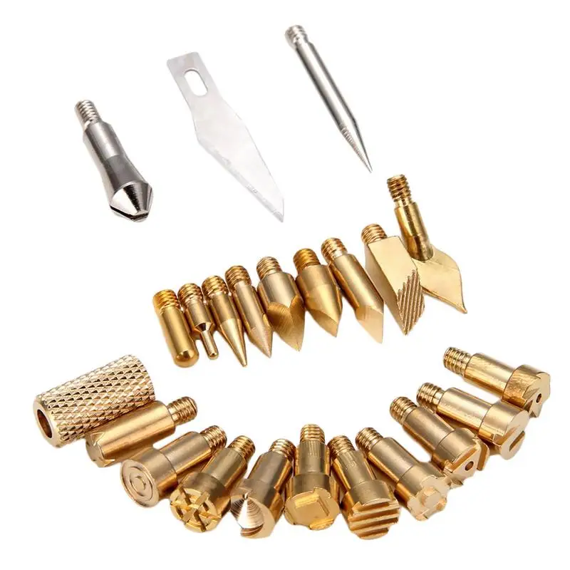 23pcs/set Wood Burning Pen Tip Stencil Soldering Iron Pyrography Working Carving Tool Kit For Hobby Craft
23pcs/set Wood Burning Pen Tip Stencil Soldering Iron Pyrography Working Carving Tool Kit For Hobby Craft