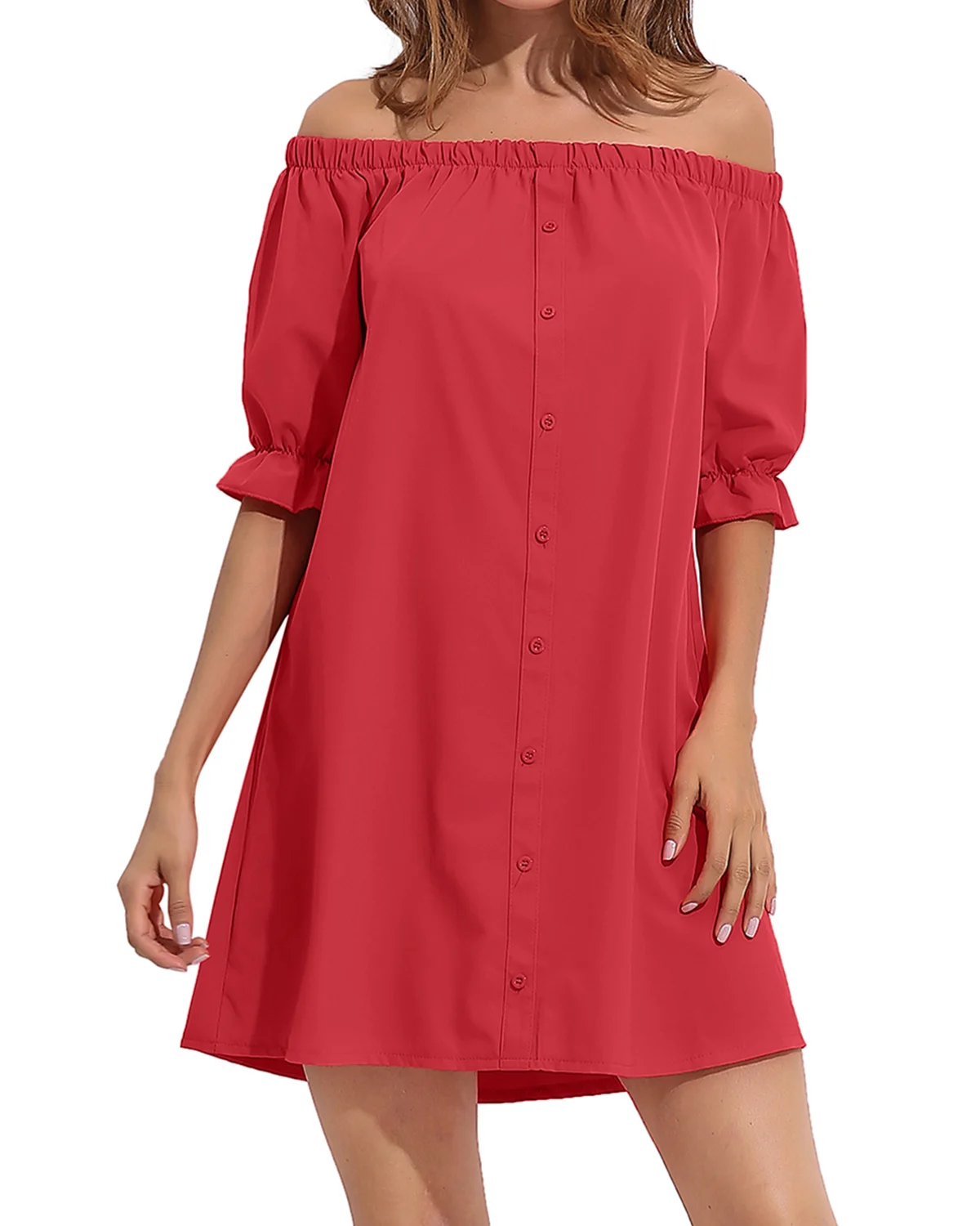 Plus Size ZANZEA Short Mini Dress Women Summer Casual Loose Solid Short Sleeve Sexy Off Shoulder Slash Neck Party Bodycon Dress 
Plus Size ZANZEA Short Mini Dress Women Summer Casual Loose Solid Short Sleeve Sexy Off Shoulder Slash Neck Party Bodycon Dress