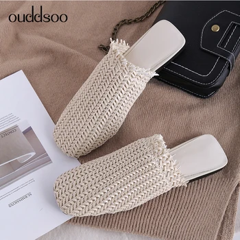 2019 Women Slippers Fashion Pointed Toe Weave Mules Shoes Flat Slides Beach Outside Beig d'ete Pour Femme Basses Pantoufles
2019 Women Slippers Fashion Pointed Toe Weave Mules Shoes Flat Slides Beach Outside Beig d'ete Pour Femme Basses Pantoufles
