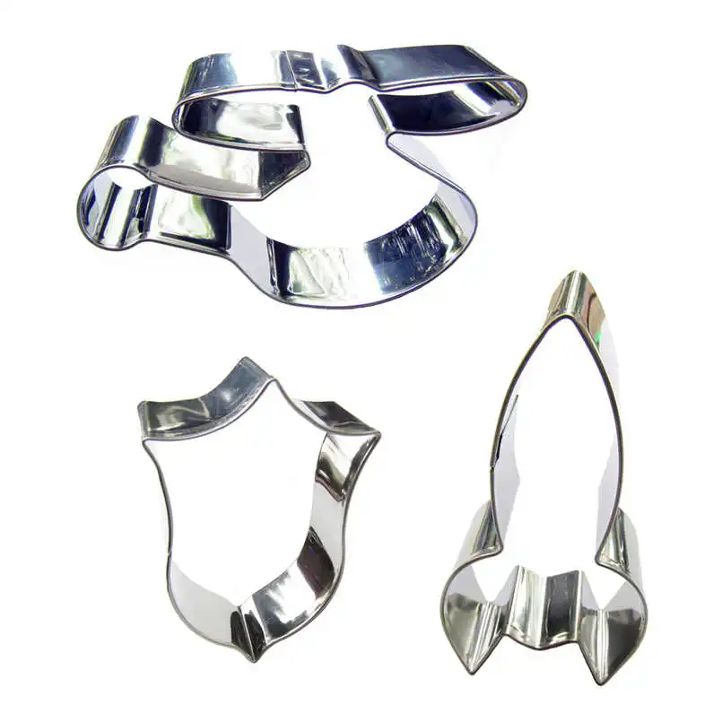 Rescue Helicopter, Shield,Space Rocket shaped 3 piece biscuit cutting molds, baking tools, cake decorating soft candy tools.
Rescue Helicopter, Shield,Space Rocket shaped 3 piece biscuit cutting molds, baking tools, cake decorating soft candy tools.