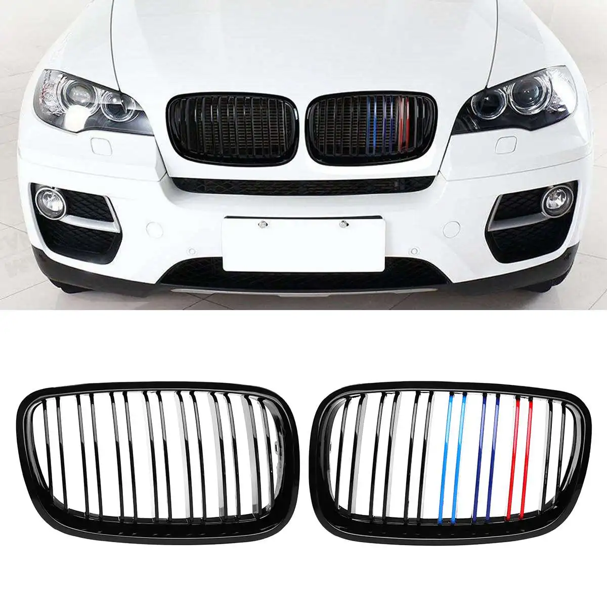 Glossy Black M-Color A Pair Car Front Bumper Grille Grill Cover Trim Kidney For 2007-2013 For BMW X5 X6 E70 E71
Glossy Black M-Color A Pair Car Front Bumper Grille Grill Cover Trim Kidney For 2007-2013 For BMW X5 X6 E70 E71