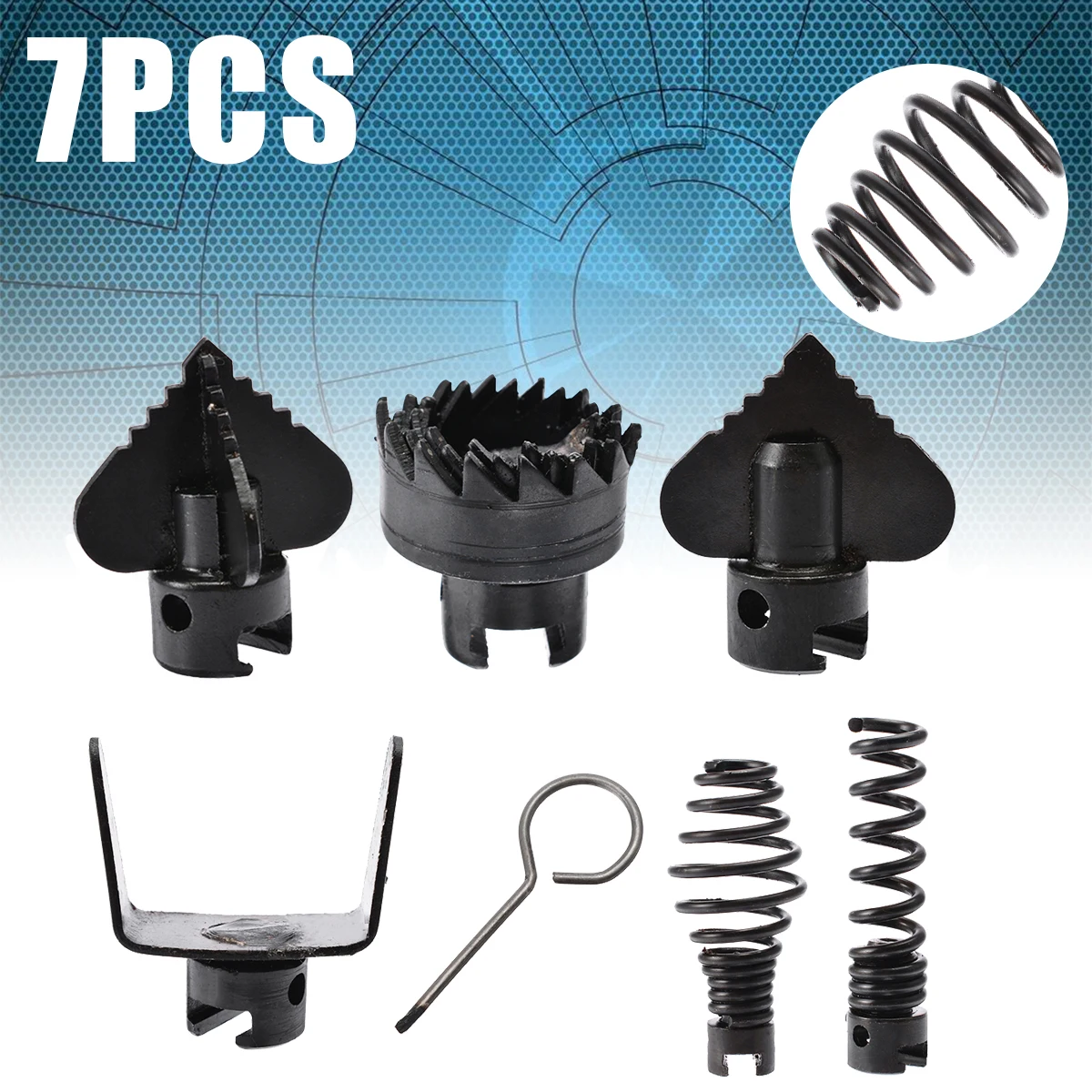 7pcs High Quality Black Drain Cleaner Cutter 16mm Manganese Steel Drain Cleaner Machine Combination Cutter Head Set
7pcs High Quality Black Drain Cleaner Cutter 16mm Manganese Steel Drain Cleaner Machine Combination Cutter Head Set